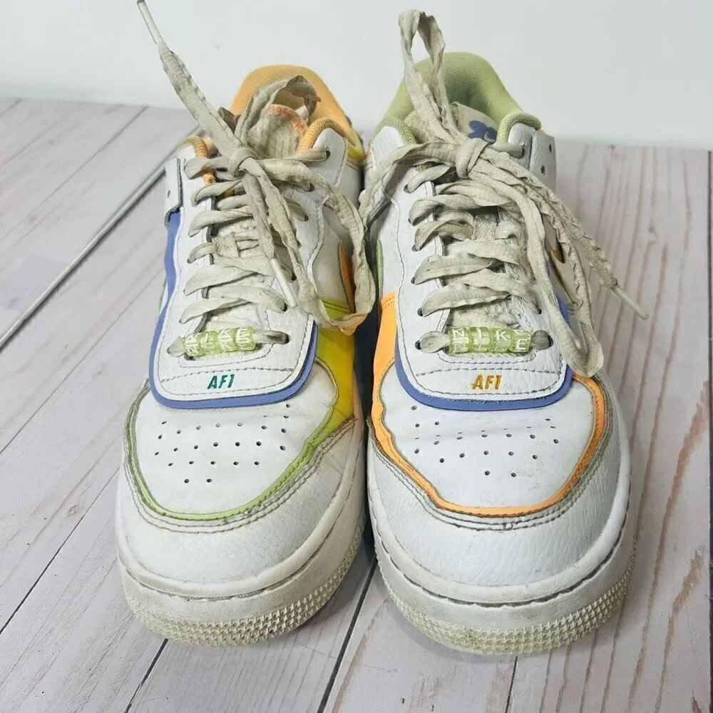 Nike Air Force One Shadow White Peach Pastel Sneakers Women’s 9 - Picture 3 of 9